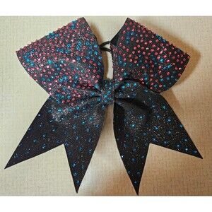 Cheerleading Bows Sparkly Rhinestone Black Pink Blue